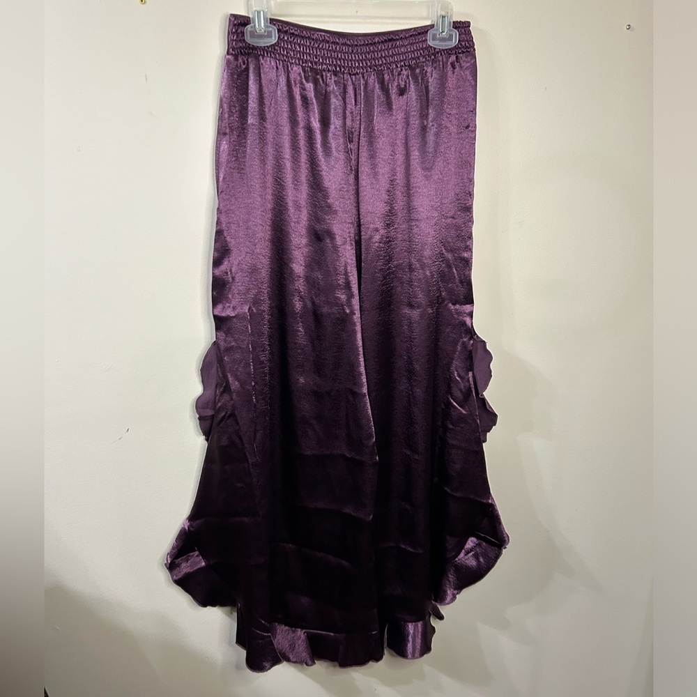 Free People Chasing Love Ruffle Satin Pyjamas - Picture 12 of 15
